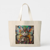 バタフライ ウィング ブラッゲードのプリンセス キティ キャット ラージトートバッグ (裏面)