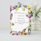 バタフライ ウェディング レスポンス カード (スタンド正面)