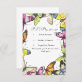 バタフライ ウェディング レスポンス カード (正面/裏面)