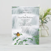 バタフライ & ウォーターフォール ウェディング招待状 招待状 (スタンド正面)