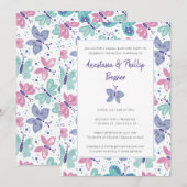 バタフライ・エロプメント・ウェディング・レセプション・パーティー 招待状 (正面/裏面)