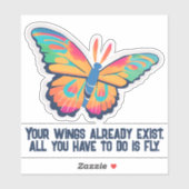 バタフライ – カスタム引用文シール シール (シート)