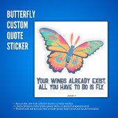 バタフライ – カスタム引用文シール シール