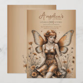 バタフライ カッパー フェアリー 招待状 (正面/裏面)