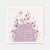 バタフライ ガーデン ベイビー シャワー スタンダードカクテルナプキン (正面)