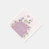 バタフライ ガーデン ベイビー シャワー スタンダードカクテルナプキン (角)