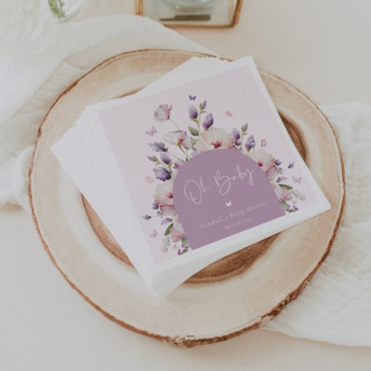 バタフライ ガーデン ベイビー シャワー スタンダードカクテルナプキン