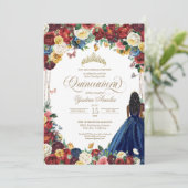 バタフライ ガーデン ワインレッド ブルー 花のキンセアニエラ 招待状 (スタンド正面)