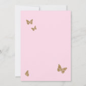 バタフライ キンセアニエラ ピンク 水彩 花 招待状 (裏面)