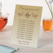 バタフライ&ゴールドグリッター テーブルナンバーサイン 台座サイン (インサイチュ)