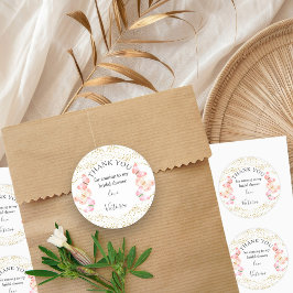 バタフライ スカイズ コーラル ゴールド コンフェッティ サンクス ラウンドシール