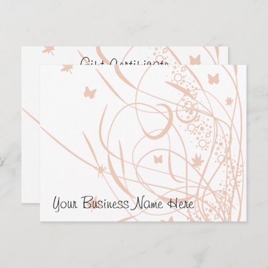 バタフライ&スワール フラワー ギフト券 ポストカード (正面/裏面)