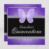 バタフライ ダイヤモンド パープル キンセアニエラ 招待状 (正面/裏面)