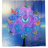 バタフライ ツリー シャワー カーテン (正面)