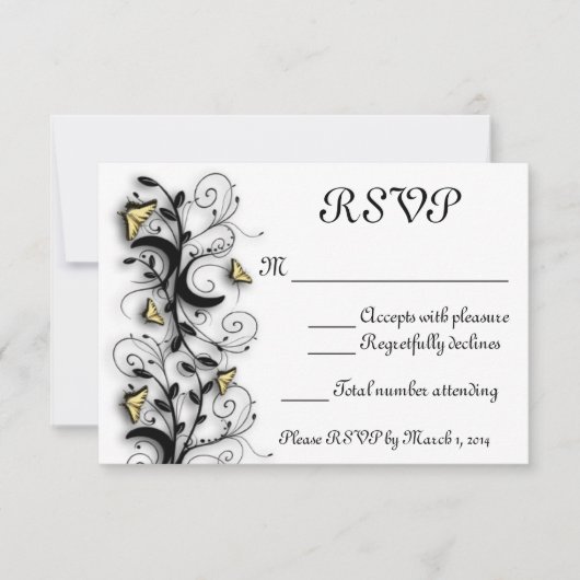 バタフライ テーマ 招待状 (正面)