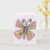 バタフライ – ノートカード (黄色い花)