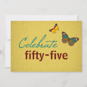 バタフライ ハイヒール 55歳 誕生日 招待状 (裏面)