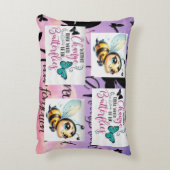 バタフライ🦋&ハニービー組み合わせアクセント枕 アクセントクッション (裏面(縦))