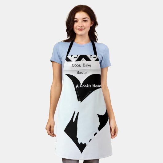 バタフライ ハート クック ベイク ソテー エプロン (着用した状態)