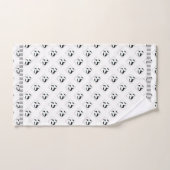 バタフライ ハート トリム ホワイト バス タオル セット (ハンドタオル)