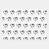 バタフライ・ハート・ホワイト ラッピングペーパーシート (正面3)