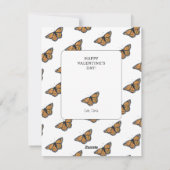 バタフライ バレンタインデー ホリデー カード (裏面)