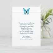 バタフライ パターン カスタム カラー グラフィック パーティ 招待状 (スタンド正面)