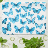 バタフライ パターン 水彩 エレガント かわいい ギフト キッチンタオル (折り畳み)