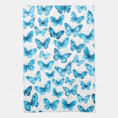 バタフライ パターン 水彩 エレガント かわいい ギフト キッチンタオル (縦)
