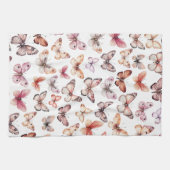 バタフライ パターン 水彩 エレガント かわいい ギフト キッチンタオル (横)