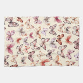 バタフライ パターン 水彩 エレガント かわいい ギフト キッチンタオル (横)