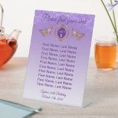 バタフライ&パープルグリッター テーブルナンバーサイン 台座サイン (インサイチュ)