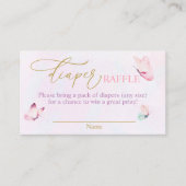 バタフライ パープル ピンク おむつくじ エンクロージャーカード (正面)