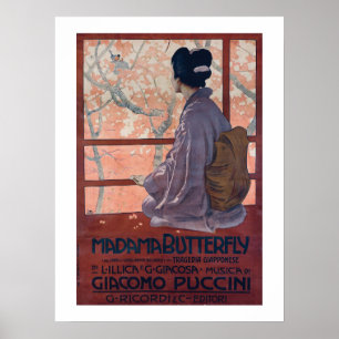 バタフライ・ビンテージ夫人ポスター（1904年） ポスター