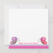 バタフライ - ピンクとパープルの招待状 招待状 (裏面)