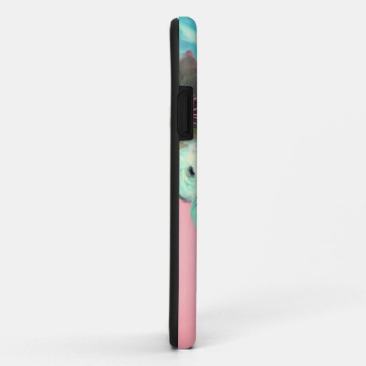 バタフライ、ピンクの水色のバラとアネモネの花 Case-Mate iPhoneケース (裏面/右)