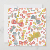 バタフライ ピンク グリーン 私のウェディングガールに 招待状 (裏面)