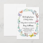 バタフライ フラワル 招待状 (正面/裏面)