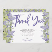バタフライ&フラワーガールサンキューカード 招待状 (正面/裏面)