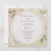 バタフライ&フラワーズシャビーシックブライダルシャワー 招待状 (裏面)