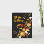 バタフライ&フラワーズ誕生日カード カード (正面)