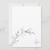 バタフライ&フラワー・ウォーターカラー・ベイビーシャワー 招待状 (裏面)