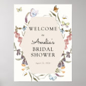 バタフライ フラワー ガーデン ブライダル ウェルカム サイン (正面)