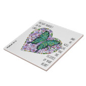 バタフライ&フローラハート、Psalm 37:4より抜粋 タイル (側面)