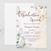 バタフライ フローラル ブライダル ブランチ 招待状 (正面/裏面)