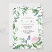 バタフライ ブライダルシャワーの招待状 招待状 (正面)