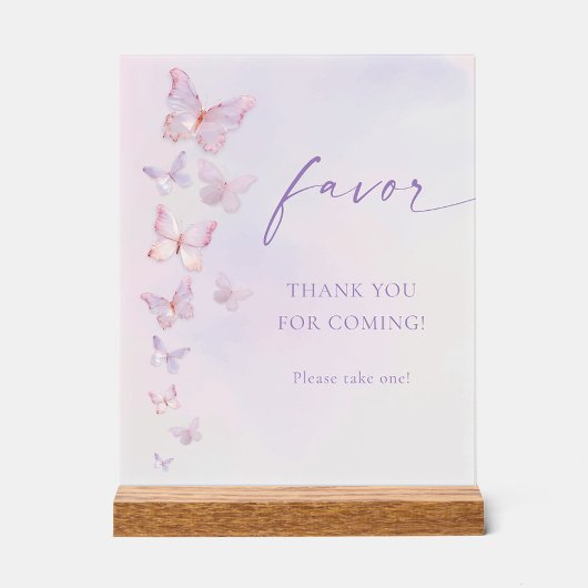 バタフライ ブライダルシャワー フェイバー アクリルサイン