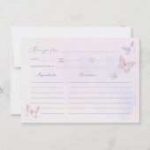 バタフライ ブライダルシャワー レシピ カード (正面)