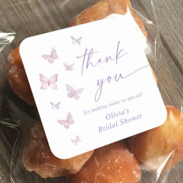 バタフライ ブライダル シャワーの感謝の気持ちを表すギフト スクエアシール