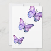 バタフライ ブライダル シャワー エレガント ミニマリスト シンプル 招待状 (裏面)